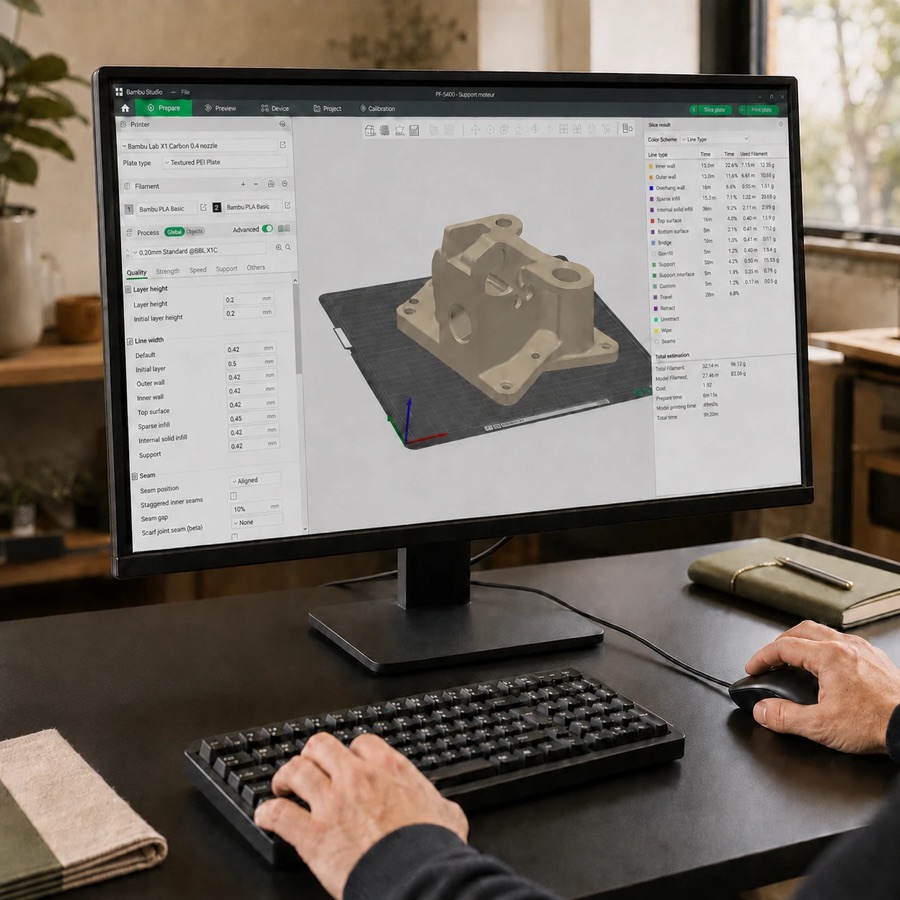 Modélisation 3D : préparation et découpe d'un fichier avant impression