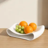Plat a Fruits Moderne Blanc - Coupe de Table Design Vague - Impression 3D — objet imprimé en 3D par PureFlow
