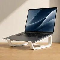 Support Blanc Elegant pour Ordinateur Portable - Rehausseur de Bureau PC - Impression 3D — objet imprimé en 3D par PureFlow