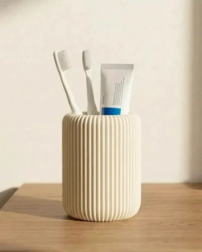 Organisateur de Salle de Bain Design - Porte-Brosses à Dents & Dentifrice - Impression 3D France — objet imprimé en 3D par PureFlow