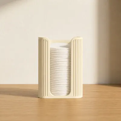 Porte-Coton de Salle de Bain Creme - Distributeur Organique - Impression 3D — objet imprimé en 3D par PureFlow