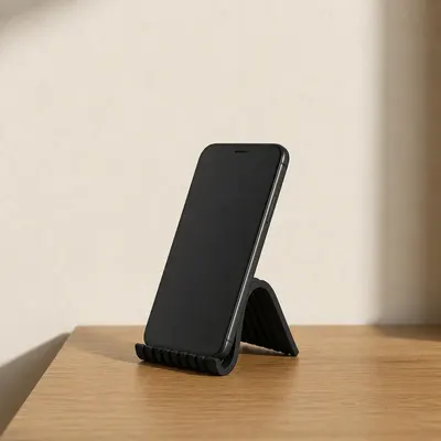 Support de Telephone Minimaliste Noir - Repose Smartphone Vague - Impression 3D — objet imprimé en 3D par PureFlow