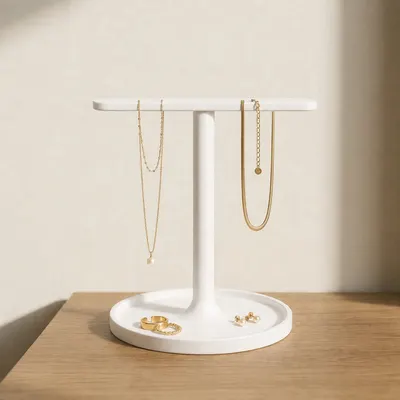 Porte-Bijoux Elegant avec Coupelle - Arbre a Colliers et Bagues - Impression 3D France — objet imprimé en 3D par PureFlow