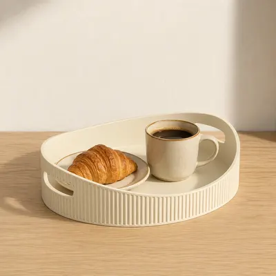 Plateau de Service Rond Elegant - Support de Presentation Moderne - Impression 3D — objet imprimé en 3D par PureFlow