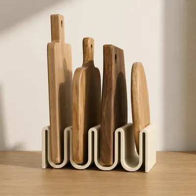 Support Planche a Decouper Creme - Range Couvercles Cuisine - Organiseur 3D — objet imprimé en 3D par PureFlow
